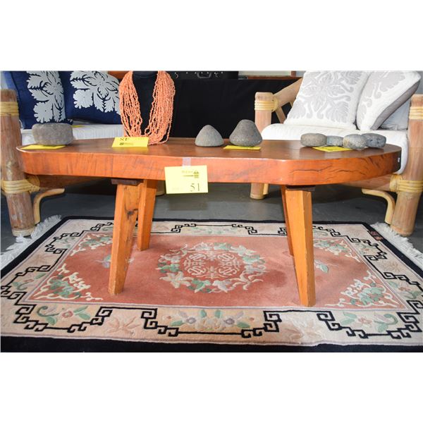 WOOD SLAB COFFEE TABLE (47" X 17 1/2")