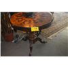 Image 1 : ROUND MARQUETRY FLIP TOP SIDE TABLE (32" X 29 3/4")