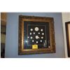 Image 1 : FRAMED ANTIQUE (1895) PLASTER CAMEO MOLDS OF GREEK DESIGNS W/GOLD BANDS (PREVIOUSLY OWNED BY CLAIR E
