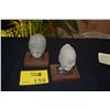 Image 1 : HAN STYLE CERAMIC HEADS (MALE & FEMALE) ON CUSTOM WOOD STANDS (4") (2 PCS)