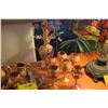 Image 2 : VINTAGE ENAMELED CRANBERRY GLASS TEA SET, DECANTER & GLASSES & SIGNED MURANO VASE & BOWL W/24K (24 P