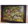 Image 2 : FRAMED POLYCHROME OIL ON CANVAS; WATER LILIES IN POND; SIGNED P. FROST (43" X 31")
