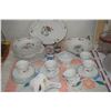 Image 2 : LONG CHUMP TULIP STYLE CHINA PLATES, BOWLS, CUPS, SAUCERS & PLATTER; GRAVY BOWL & ROYAL WORCESTER PO