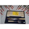 Image 1 : 18 PCS-VINTAGE FRENCH BRASS & BAKELITE FLATWARE & ENGRAVED FISH SERVER SET IN BOX (20 PCS)