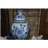 Image 2 : DELFT LIDDED JAR, DELFT FIGURINES & CREAMER, MINIATURE VASES & BLUE & WHITE PLATE (7 PCS)