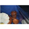 Image 2 : LARGE WOOD SALAD SET & SHELL SERVING BOWLS