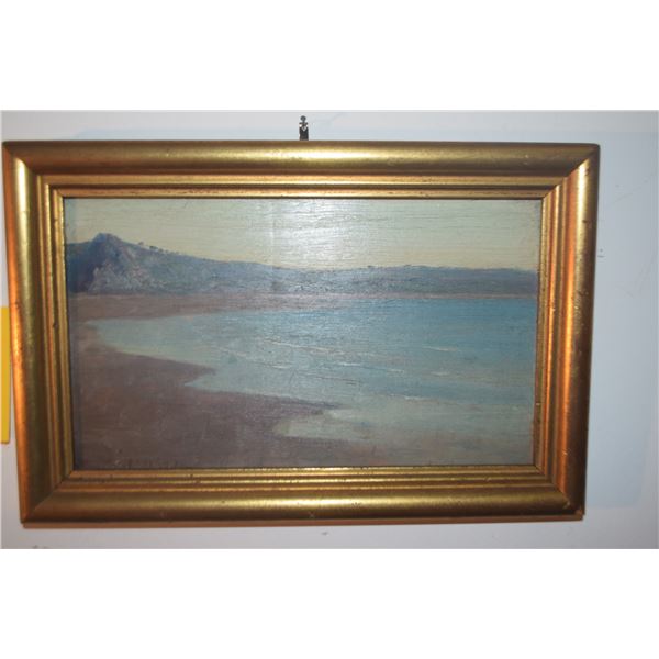 FRAMED OIL ON BOARD, SEASCAPE; SIGNED LIONEL WALDEN (11" X 7")