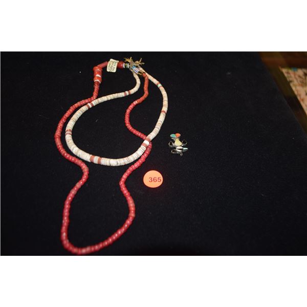 HUDSON BAY BEAD NECKLACE, SHELL NECKLACE & PENDANT (3 PCS)