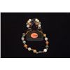Image 1 : 14K MULTICOLORED JADE EARRINGS & 14K GF BRACELET (2 PCS)