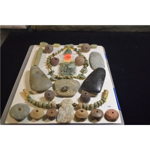 MESOAMERICAN STONE ARTIFACTS & JEWELRY
