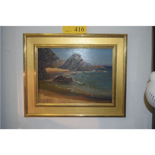 FRAMED PAINTING ON BOARD, LIONEL WALDEN, LE PALDA; SIGNED 1907 (15" X 18" FRAMED, 10" X 13" UNFRAMED