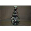Image 2 : PAIR-CHINESE CERAMIC GOURD SHAPED VASES W/GARLIC NECK, SAN TSAI (3 COLOR WARE), RAISED DRAGON & BATS
