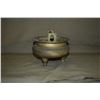 Image 2 : CHINESE INCISED DRAGON BRASS INCENSE POT ON 3 LEGS, MARKED GREAT MING (6")