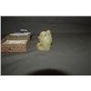 Image 8 : 3 PCS-CHINESE STONE CHOP (SEAL) IN BOX, POTTERY PRAYER WEIGHT IN SPIRIT LOCK FORM & SMALL PORCELAIN 