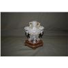 Image 3 : CHINESE CRYSTAL GLASS REVERSED PAINTED DRAGON ORNAMENTAL CENSER W/STAND (SOME DAMAGE) (6")