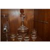 Image 2 : HURRICANE OIL LAMPS & VINTAGE HUNGARIAN GLASS DECANTER W/GLASSES (10 PCS)