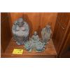 Image 1 : 3 PCS-CAST HOTEI FIGURE (13 1/2"), MEDITATING BUDDHA ON SHI SHI LION (8 1/2") & GOD OF LONG LIFE (10