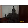 Image 2 : BRONZE SEATED KANNON ON ELEPHANT (15 1/2" X 14 1/2")