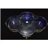Image 2 : ANTIQUE CENTERPIECE BOWL, LOUIS XVI STYLE W/COBALT GLASS