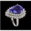 Image 4 : GIA Cert 12.13 ctw Tanzanite and Diamond Ring - 14KT White Gold