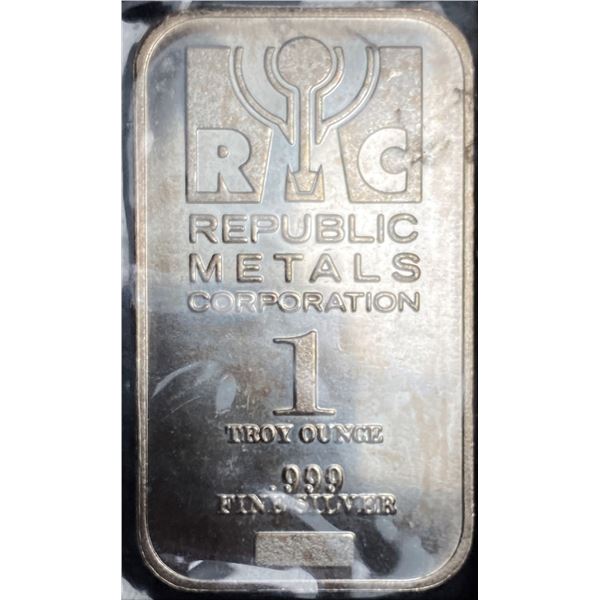 Republic Metals Corporation .999 Silver 1 ozt Bar