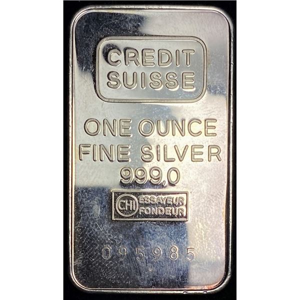 Credit Suisse Proof .999 Silver 1 ozt Bar