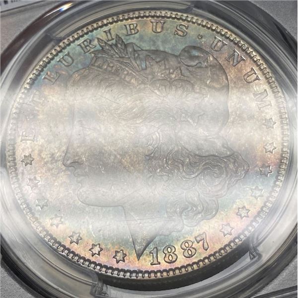 Toned 1887 Morgan Silver Dollar PCGS MS65
