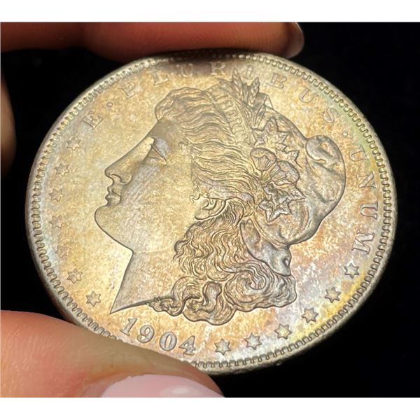 Toned 1904-O Morgan Silver Dollar MS66+