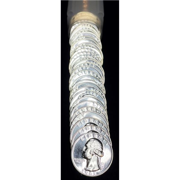 1961 Roll (40-coins) Proof 90% Silver Washington 25C.