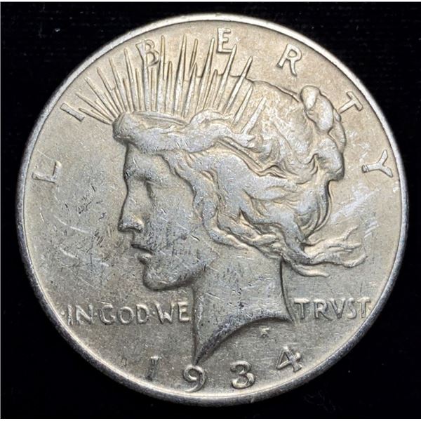 Better Date 1934-D Peace Silver Dollar Fine