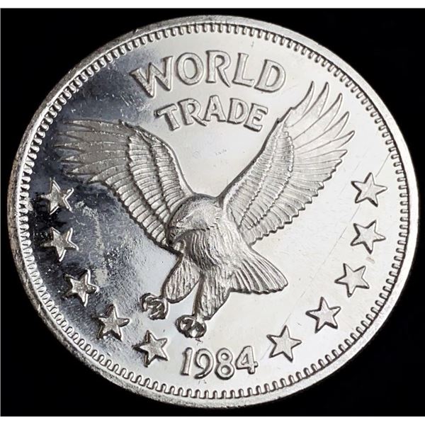 1984 Proof One World Trade 1 ozt .999 Silver