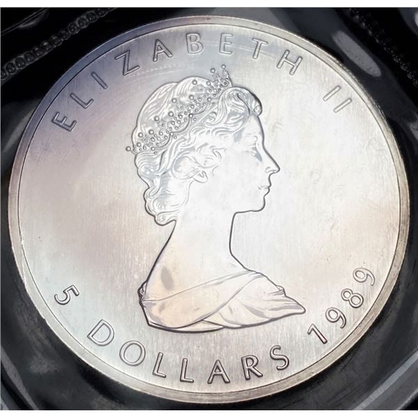 1989 Canada $5 Maple Leaf 1 ozt .9999 Silver