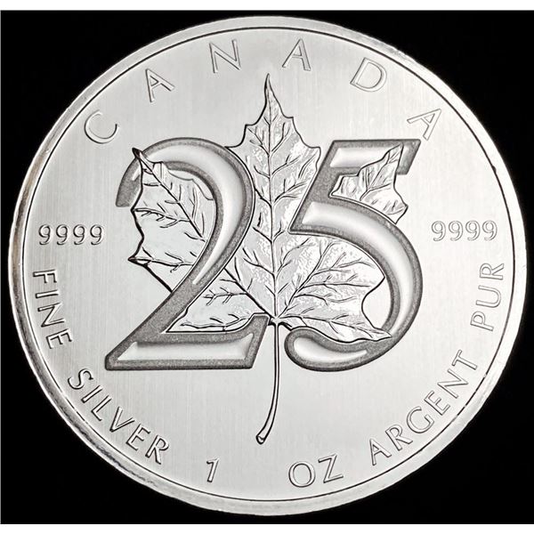 2013 Canada $5 Maple Leaf .9999 Silver 1 ozt 25th Anni.