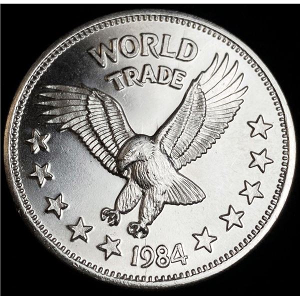 1984 Proof One World Trade 1 ozt .999 Silver