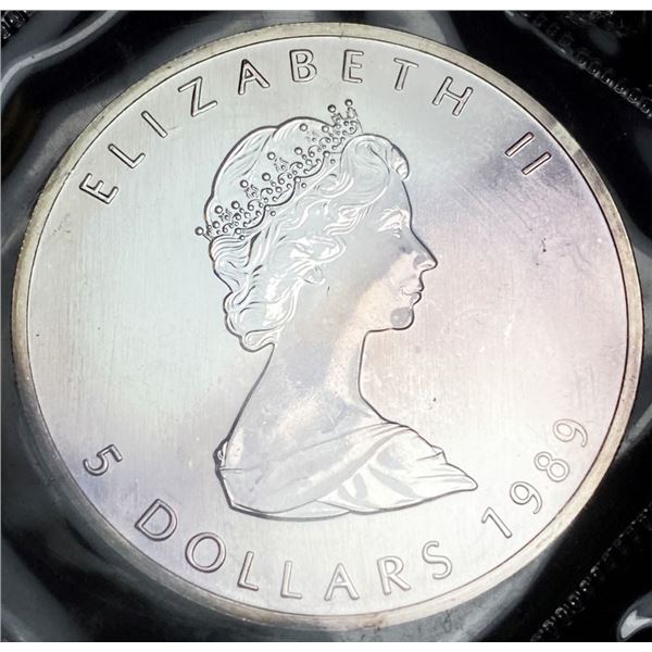 1989 Canada $5 Maple Leaf .9999 Silver 1 ozt