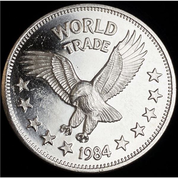 1984 Proof One World Trade 1 ozt .999 Silver