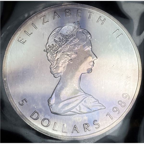 1989 Canada $5 Maple Leaf .9999 Silver 1 ozt