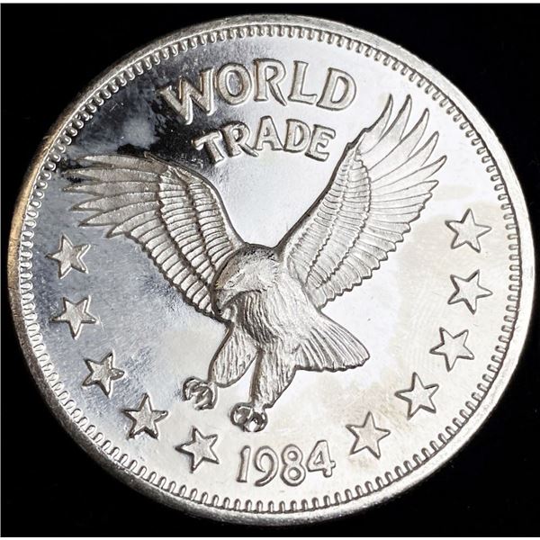 1984 Proof One World Trade 1 ozt .999 Silver