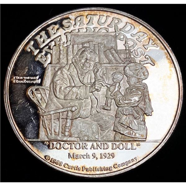 Saturday Evening Post "Doctor & Doll" 2 ozt .999 Silver