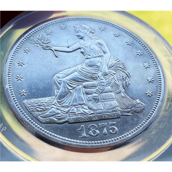 1875-CC Trade Silver Dollar AU PL