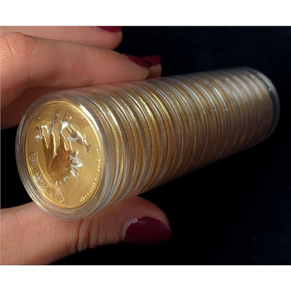 (5) 2022 Australian Kangaroo .9999 Gold 1 ozt
