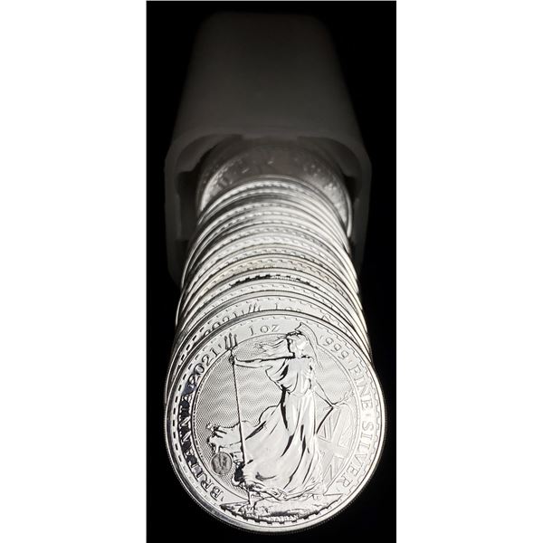 Last Min! Roll (20) 2021 Britannia .999 Silver 1 ozt