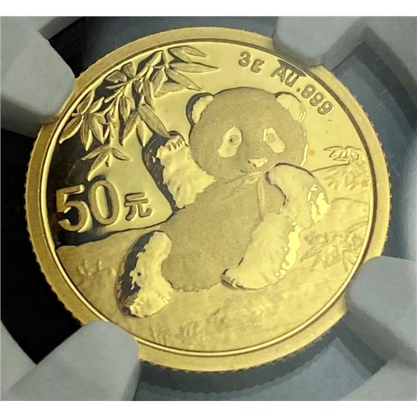 Last Min! 2020 Panda 3 Gram .999 Gold NGC MS70