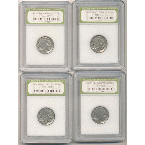 1912-1938 Indian Head/ Buffalo Nickel (4-Coins)