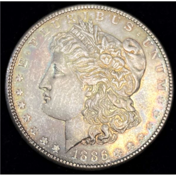 1886-P Morgan Silver Dollar Toned AU