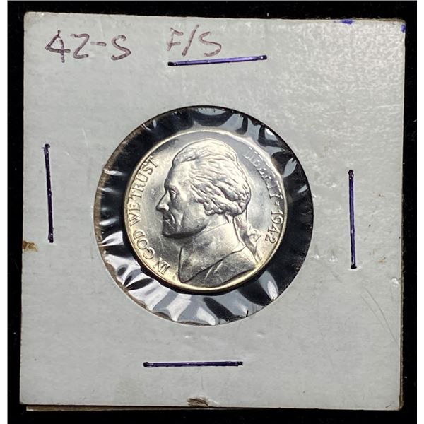 1942-S Jefferson Silver War Nickel