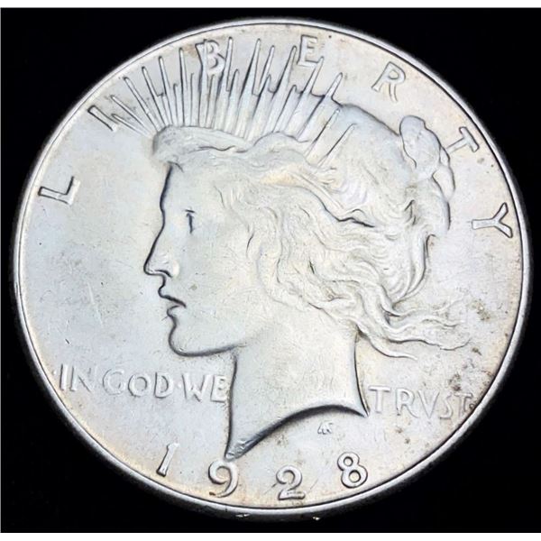 1928-S Peace Silver Dollar AU58