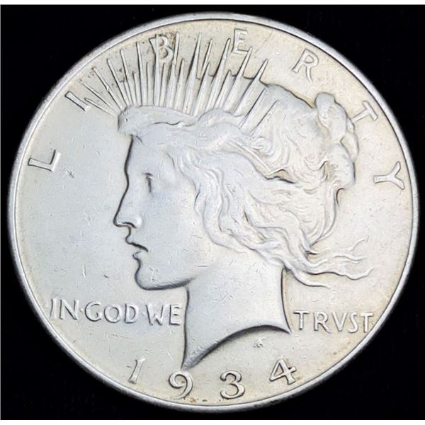 1934-D Peace Silver Dollar AU55