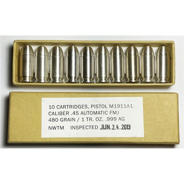 NWTM (10) 1 ozt .999 Silver Bullets Assay/COA