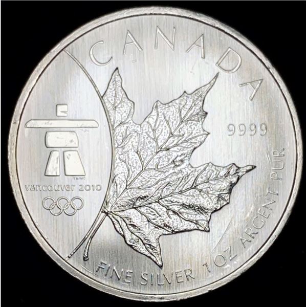 2008 Olympic .9999 Silver Maple Leaf 1 ozt
